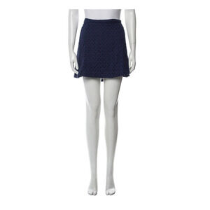 Reformation Mini Eyelet Skirt Size XL Blue